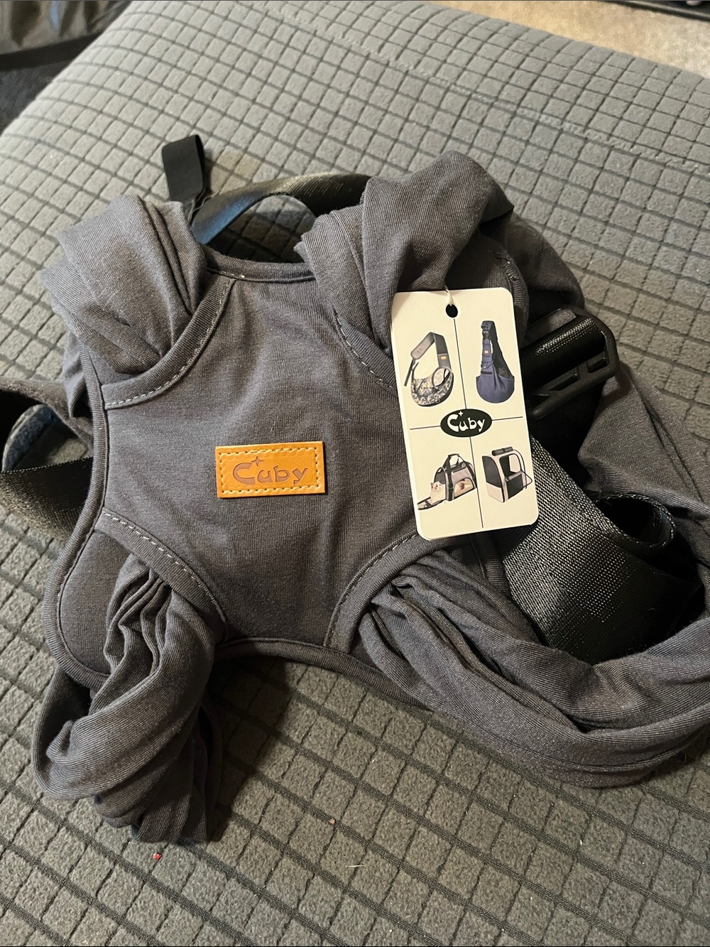 Gray Dog Wrap Carrier - Soft Hands-Free Dog Carrier Sling